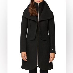 NWT Soia & Kyo Black Wool Collared Coat Size XS/S